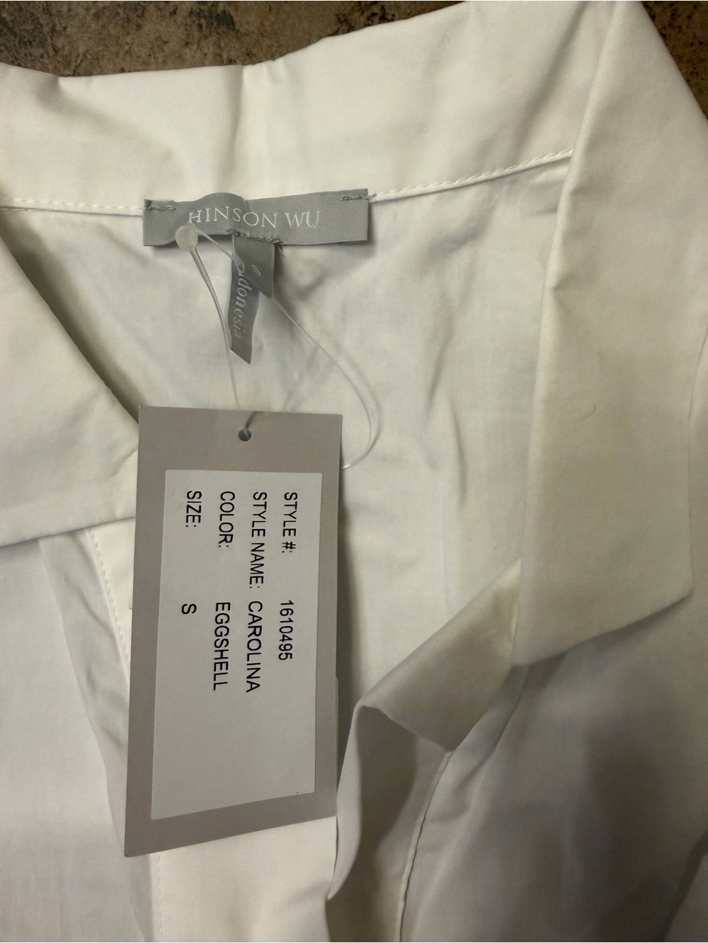 Classic Women's White Popover Blouse - Picture 2 of 2